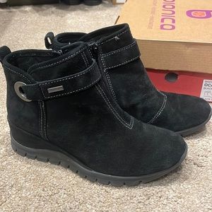 Bionica Ocala Black Suede Wedge Boots